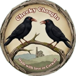 logo. two choughs and a cornish tin mine